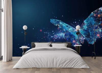 An abstract background with beautiful abstract business transformation innovation. Change from traditional to high technology-like life cycle of a butterfly. To imply a successful future business Wall mural