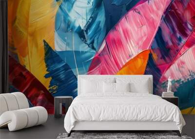 An abstract colorful background: capturing the vibrant street art festival atmosphere with generative stock Wall mural