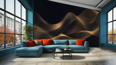 An abstract illustration with a brown background embellished with shimmering glitter Wall mural