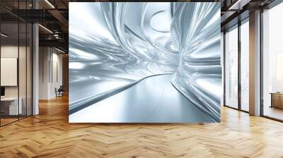 An abstract line art illustration with a bright gray motion background Wall mural