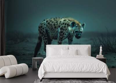 At night, we saw hyenas walking on the road in the bush Wall mural