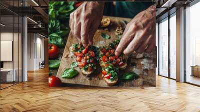 For cooking, people grind and mortar in the kitchen; toast and prepare fruits for nutrition; prepare vegan meals and spices for at-home cooking. Wall mural