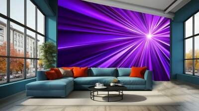 Presented in a line art illustration style with an abstract violet background and a starburst explosion Wall mural