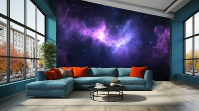 The colorful space galaxy cloud nebula. The celestial night sky. The astronomy of space. Wallpaper of a supernova. Wall mural