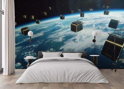 The nanosat communication network is a global technology network that consists of nano satellites Wall mural