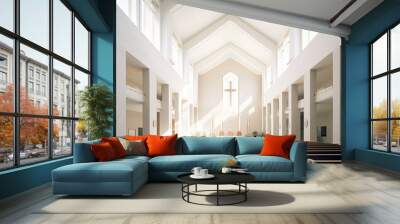 Contemporary church interior Wall mural