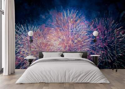 fireworks, Moscow, Russia, Circle of light, city day, Moscow Day, Victory Day, May 9 Wall mural