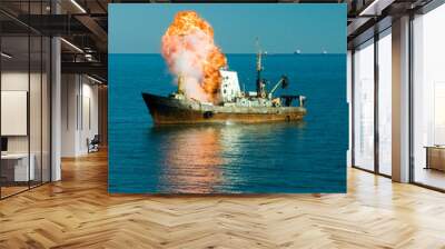 explosion of the ship Wall mural