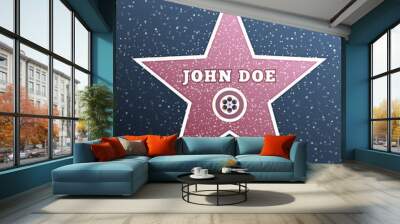 Actor's star on the background of marble tiles. Vector Wall mural