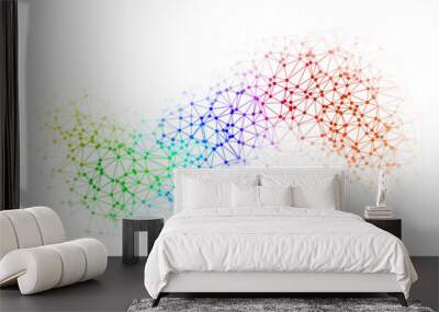 dots with connections, triangles light background Wall mural