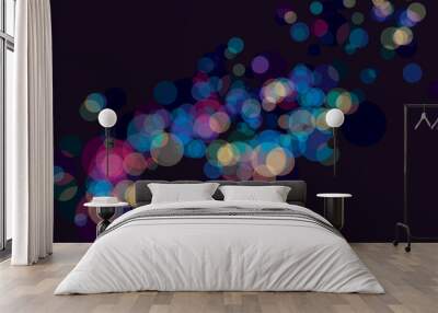 Multi color bokeh lights background. No transparency and effect Wall mural