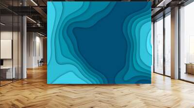 paper cut background. abstract origami wave design Wall mural