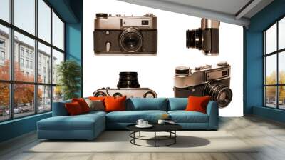 old fashioned film camera multivew sepia Wall mural