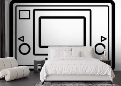 Pocket Gaming Retro Console Flat Icon Isolated On White Background Wall mural