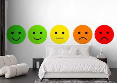 Set of emoji. Emoticons vector icon. Rating for web or app Wall mural