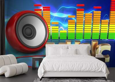 3d audio spectrum speaker Wall mural