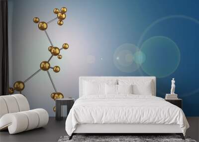 3d metal molecular shape Wall mural