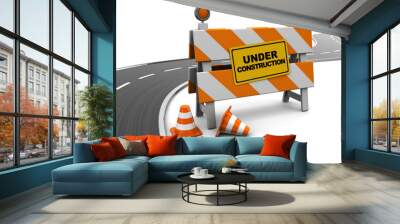 road under construction Wall mural