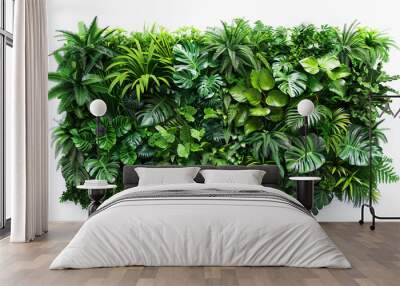 Green garden wall from tropical plants, cut out Wall mural