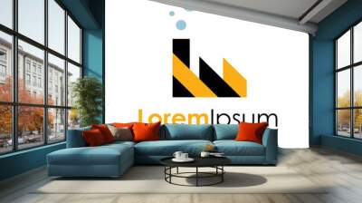 Black and yellow energy power plant graphic logo icon Wall mural