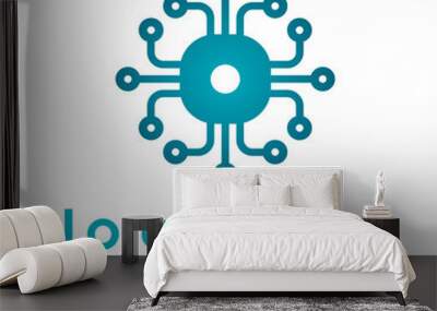 Future new generation technology chip futuristic icon logo Wall mural