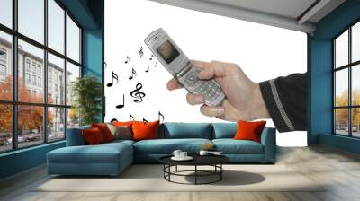 cell phone in a hand & music 2 Wall mural