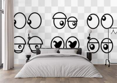 Cartoon eyes icons. Vector illustration isolated on white background. Wall mural