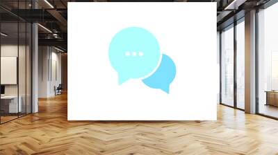 Chat message icon. Chat speech bubble. Blue Social media message. Vector illustration isolated on white background. Wall mural