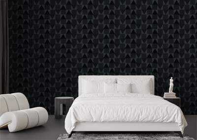 Dark black Geometric grid background. Modern dark abstract vector texture. Wall mural