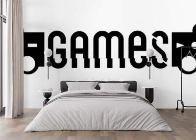 Modern black and white background for games streaming. Game backdrop with gamepad. Vector EPS 10 Wall mural