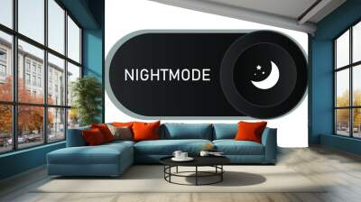 Night switch. Concept of gadget interface switch to Night mode and ui symbol. Night Mode. Vector Off Switch. Dark Buttons. Wall mural