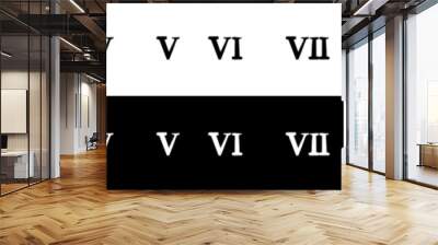 Set of roman numerals, from 1 to 10. Vector isolated on background. Wall mural