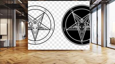 The Sigil of Baphomet. Goat pentagram illustration isolated on white background. Vector EPS 10 Wall mural