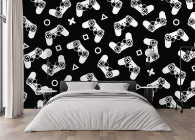 Video game controller background. Gadgets vector illustration Eps 10. Wall mural