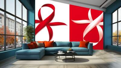 2 Gift celebration ribbons in 8 Wall mural