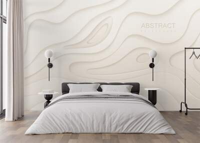 Abstract colorful background with paper curved layers. Wall mural