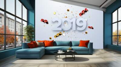 Happy New 2019 Year. Wall mural