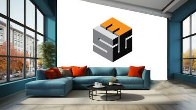 3d cube with initial letter s w i g e 3  Wall mural