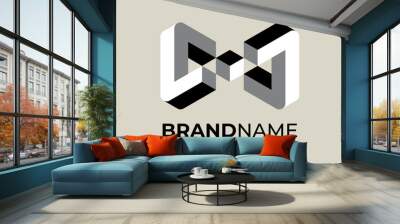 3d impossible infinite geometric shape as initial letter of C D L 7 Wall mural