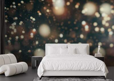 Abstract light celebration background with defocused golden lights for Christmas, New Year, Holiday, party Wall mural