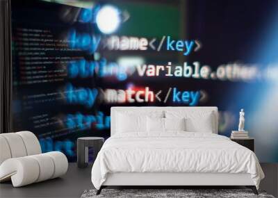 Abstract screen of web developer . Data network hardware Concept. Wall mural