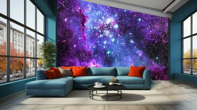 Multicolor outer space. Star field and nebula in deep space many light years far from planet Earth. Elements of this image furnished by NASA. Wall mural