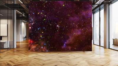 Stars of a planet and galaxy in a free space . Bright Star Nebula. Distant galaxy. Abstract image. Elements of this image furnished by NASA. Wall mural