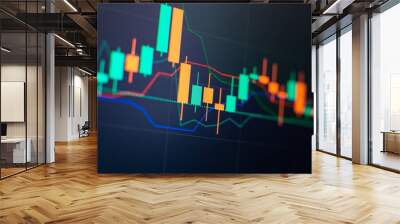 Stock or business market analysis concept.Economy trends background for business idea and all art work design. Abstract finance background. Wall mural