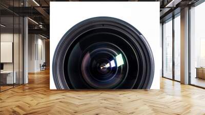 Objective lens of photo camera for photo or video  closeup on white background Wall mural