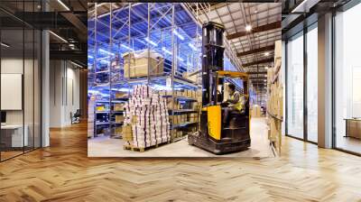 Worker on forklift Wall mural