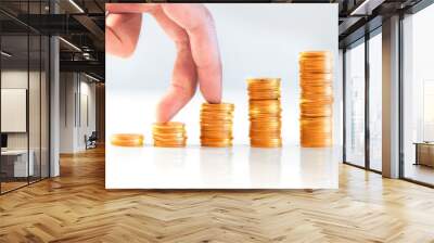 rows of coins, business, Finance and banking concept Wall mural