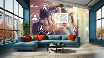 Business button message mail sending web Wall mural