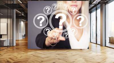 Business button question web interface Wall mural