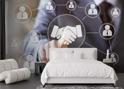 Business handshake online network Wall mural